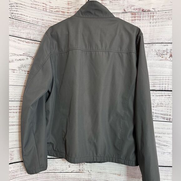 M. Julian Jacket Mens Size Large Bomber zip up Gray Y2K 90”s pockets Long Sleeve - Picture 3 of 10